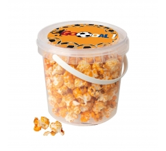 Eimer mit Orangefarbenem Popcorn bedrucken
