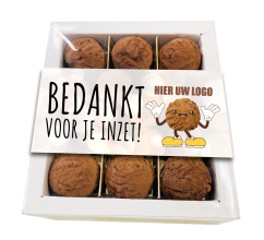 12 heerlijke roomtruffels in geschenkdoos (incl. banderol) bedrucken