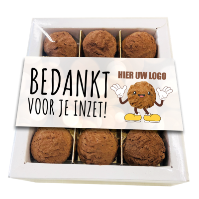 Bild des Werbegeschenks:12 heerlijke roomtruffels in geschenkdoos (incl. banderol)