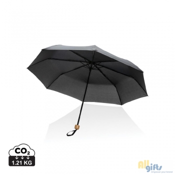 Bild des Werbegeschenks:20.5" Impact AWARE™ RPET 190T Pongee Bambus Mini-Schirm