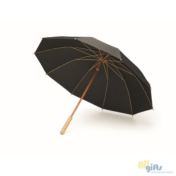 Bild des Werbegeschenks:23,5" RPET/Bambus Regenschirm