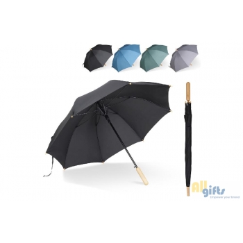 Bild des Werbegeschenks:25” Regenschirm aus R-PET-Material mit Automatiköffnung