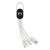 4-in-1 Kabel mit Karabiner-Clip wit