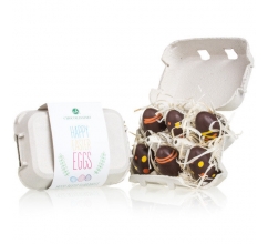 Happy Eggs Sixtet - Chocolade Paaseitjes Chocolade paasfiguurtjes bedrucken