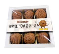 9 heerlijke roomtruffels in geschenkdoos (incl. banderol) bedrucken