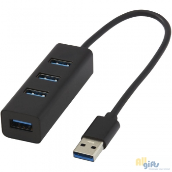 Bild des Werbegeschenks:ADAPT USB 3.0-Hub aus Aluminium 
