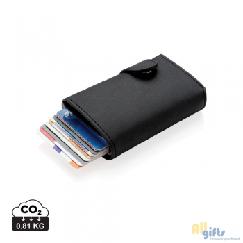 Bild des Werbegeschenks:Aluminium RFID Kartenhalter mit PU-Börse