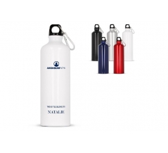 Aluminium Wasserflasche mit Karabiner 750ml bedrucken