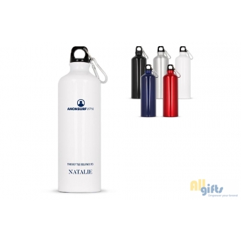 Bild des Werbegeschenks:Aluminium Wasserflasche mit Karabiner 750ml