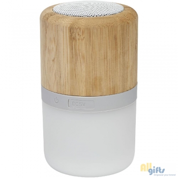 Bild des Werbegeschenks:Aurea Bluetooth® Lautsprecher aus Bambus mit Licht 