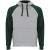 Badet zweifarbiger Kapuzenpullover Unisex Heather grijs/Fles groen