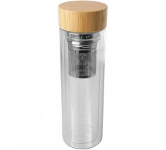 Bailey 400 ml Flasche aus Borosilikatglas mit Infuser und Bambusdeckel bedrucken