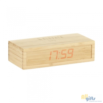 Bild des Werbegeschenks:Bamboo Alarm Clock with Wireless Charger Ladegerät