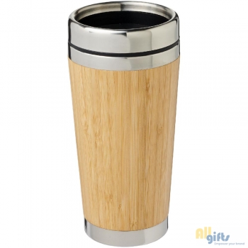 Bild des Werbegeschenks:Bambus 450 ml Becher mit Bambus-Außenseite