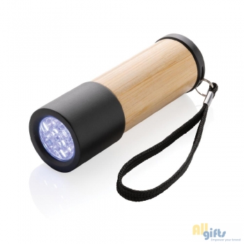 Bild des Werbegeschenks:Bambus- und RCS-Recyclingplastiktaschenlampe
