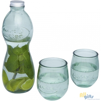 Bild des Werbegeschenks:Brisa 3-teiliges Set aus recyceltem Glas