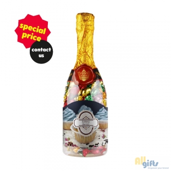 Bild des Werbegeschenks:Champagnerflasche mit Metallic Sweets
