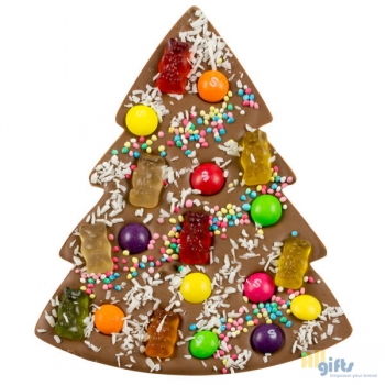 Bild des Werbegeschenks:Chocolade Kerstboom met Skittles Chocolade tablet