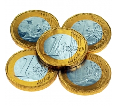 Chocolade munt 1 Euro 3,8 cm bedrucken