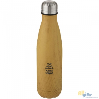 Bild des Werbegeschenks:Cove 500 ml Kupfer-Vakuum Isolierflasche in Holzoptik