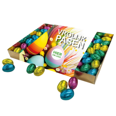 Bild des Werbegeschenks:Geschenkdoos met 500 gram paaseitjes - Inclusief banderol