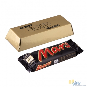 Bild des Werbegeschenks:Goldbarren mit 1 Mars-Riegel