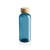 GRS rPET Flasche mit Bambus-Deckel blauw