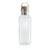 GRS rPET Flasche with Bambusdeckel und Griff transparant