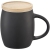 Hearth 400 ml Keramiktasse mit Holz Untersetzer zwart/wit