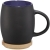 Hearth 400 ml Keramiktasse mit Holz Untersetzer zwart/blauw