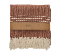 JENS Living Recycled Cotton Plaid Juul Beige bedrucken