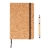 Kork A5 Notizbuch mit Bambus Stift und Stylus bruin