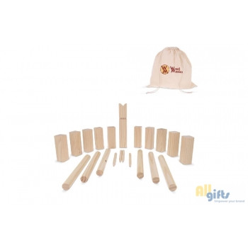 Bild des Werbegeschenks:Kubb Spiel aus Holz mit Beutel