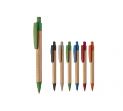 Kugelschreiber Bambus mit Weizenstroh Elementen bedrucken
