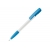 Kugelschreiber Nash Hardcolour mit Gummigriff wit / licht blauw