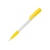 Kugelschreiber Nash Hardcolour mit Gummigriff wit / geel