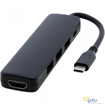 Bild des Werbegeschenks:Loop RCS gerecyclede plastic multimedia-adapter USB 2.0-3.0 met HDMI-poort