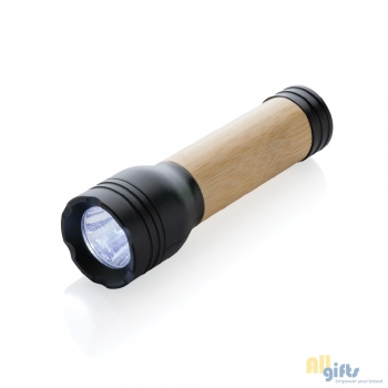 Bild des Werbegeschenks:Lucid 1W Taschenlampe aus RCS recycelt. Kunststoff & Bambus