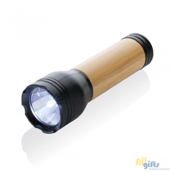 Bild des Werbegeschenks:Lucid 3W Taschenlampe aus RCS recycelt. Kunststoff & Bambus