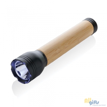 Bild des Werbegeschenks:Lucid 5W Taschenlampe aus RCS recyceltem Kunststoff & Bambus