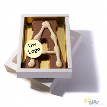 Bild des Werbegeschenks:Luxe Chocoladeletter 240 gr. met logo A t/m Z