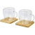 Manti 2-teiliger 250 ml doppelwandiger Glasbecher mit Bambusuntersetzer  Transparant/Naturel
