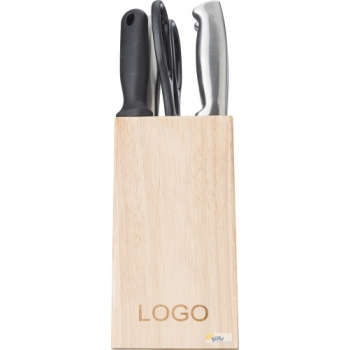 Bild des Werbegeschenks:Messerblock aus Holz Lucille