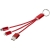 Metal 3-in-1 Ladekabel mit Schlüsselanhänger rood