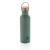Moderne Stainless-Steel Flasche mit Bambusdeckel groen