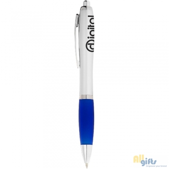 Bild des Werbegeschenks:Nash Kugelschreiber silbern mit farbigem Griff
