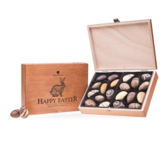 Egg Classic - Pasen - Chocolade paaseitjes Houten kistje met chocolade paaseitjes bedrucken