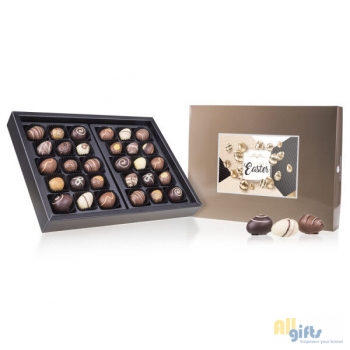 Bild des Werbegeschenks:Easter ChocoPostcard Maxi - Chocolade paaseitjes Chocolade paaseitjes met wenskaart