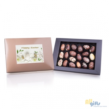 Bild des Werbegeschenks:Easter Postcard Grand - Chocolade paaseitjes Chocolade paaseitjes met postkaart