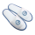 Paar slippers, open teen blauw